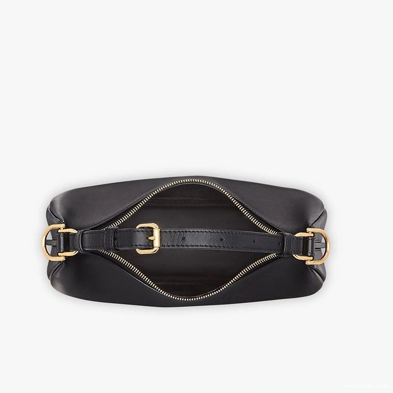 Cheap Fendi Leather Small Bag In Fendigraphy Black Calf Hobo 0821